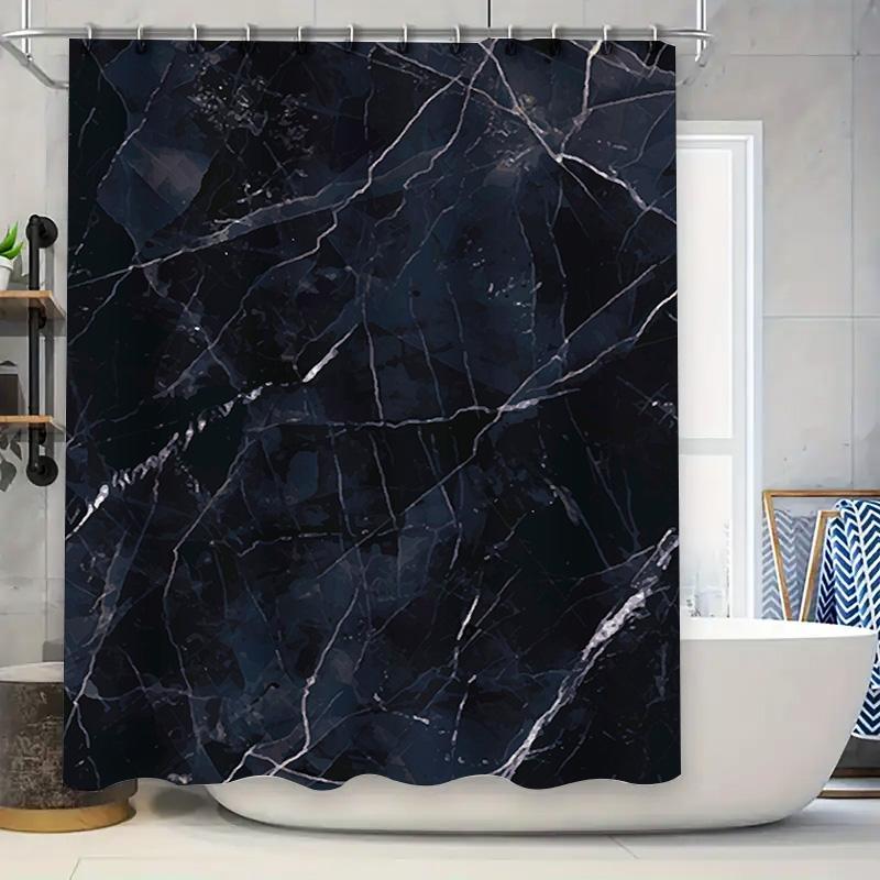 

Luxury Black Marble Shower Curtain Waterproof Polyester Print Bathroom Decor For Bathtub Home Supplies Size 60 X 72 Inches (3) P W60H190(CM)-1 Pcs