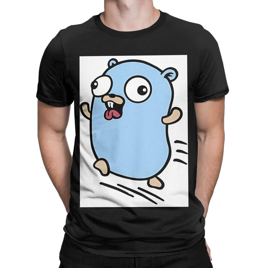 Golang Gopher Blue Novelty 100 Cotton Tshirt Gopher Tops Tees For Unisex