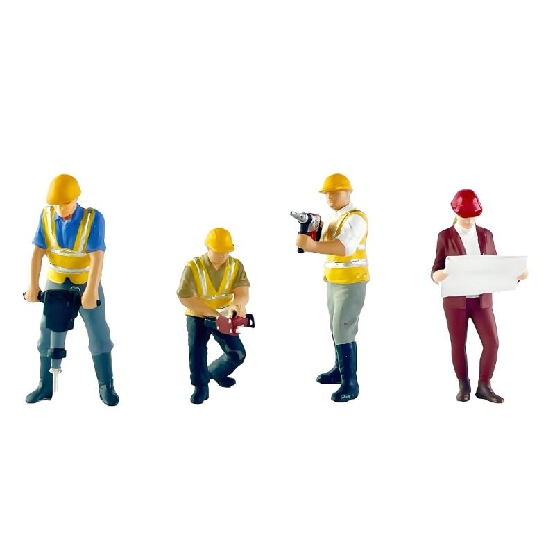 Precisions 1:64 Construction Building Worker Miniature Model Ideal For Architectural Scene And Hobbyists Ornaments Gift
