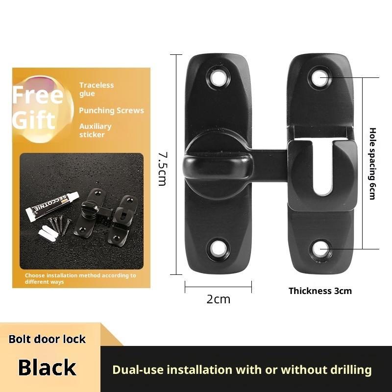 Door Lock Zinc Alloy 90 Degree Sliding Door Latch Heavy Duty Barn Gate Bolt Protect Privacy Cabinet Closet