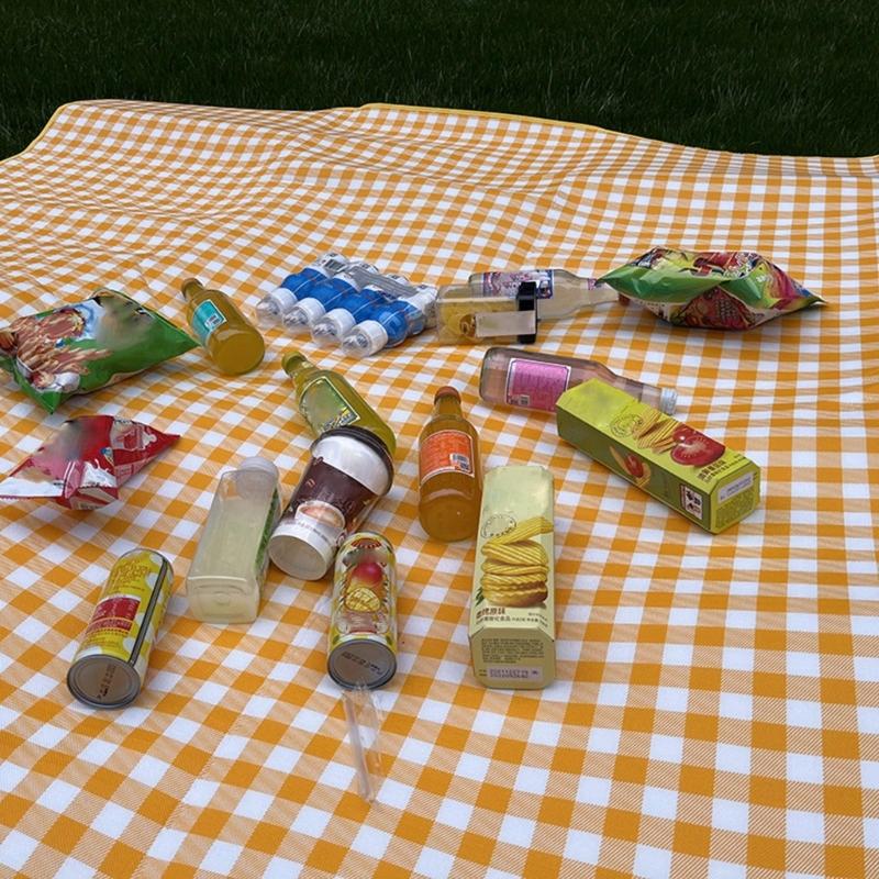 Opvouwbare Draagbare Picknickdeken Handige Mat Geruit Patroon Strandkleed voor Campings