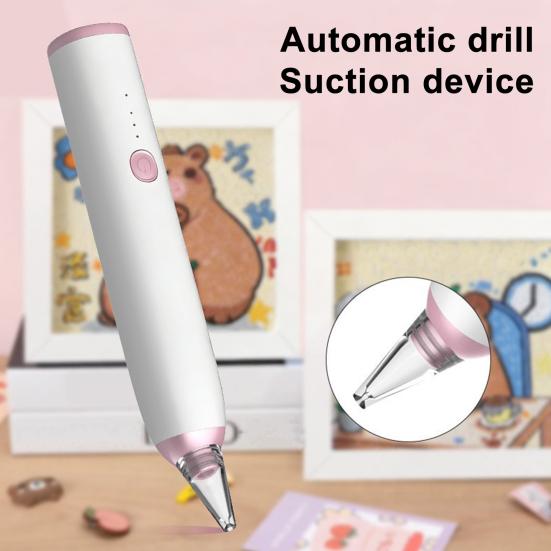 Electric Rhinestone Painting Pen Cordless Vacuum Rhinestone Art Pen Low-Noise Rechargeable Diamond Art Accessories with 3 Speed for Crafts Lovers