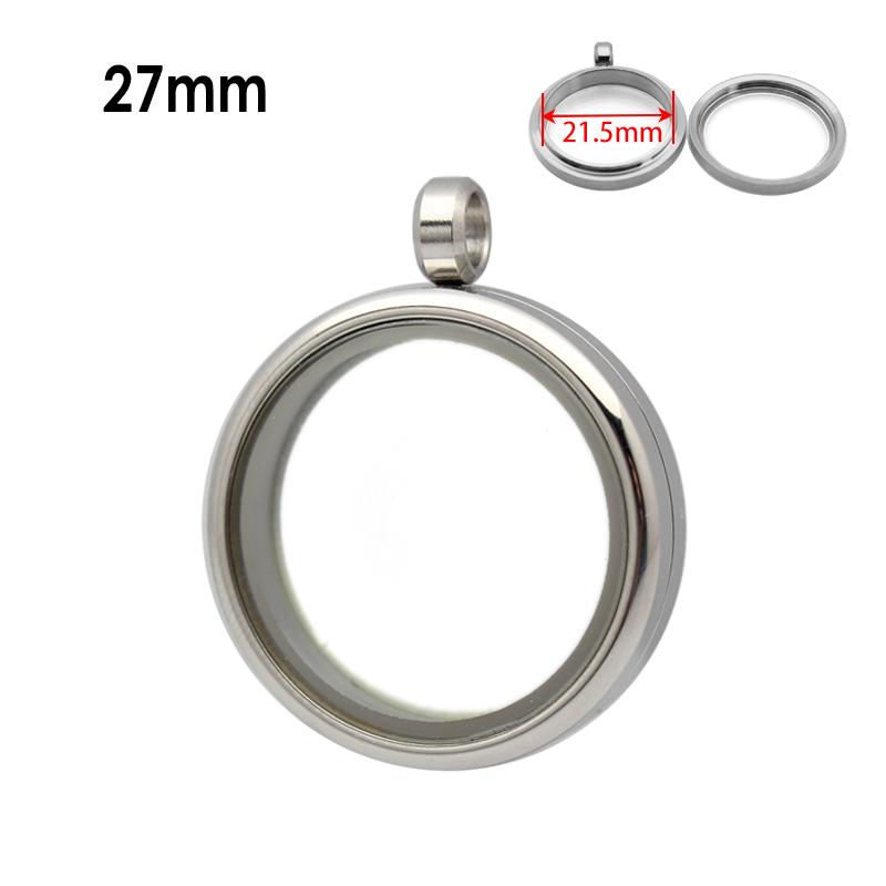 12pcs 15/20/23/25/27/30/33/35/40/45mm Stainless Steel Screw Living Memory Glass Locket Floating Charms Locket Pendant Jewelry