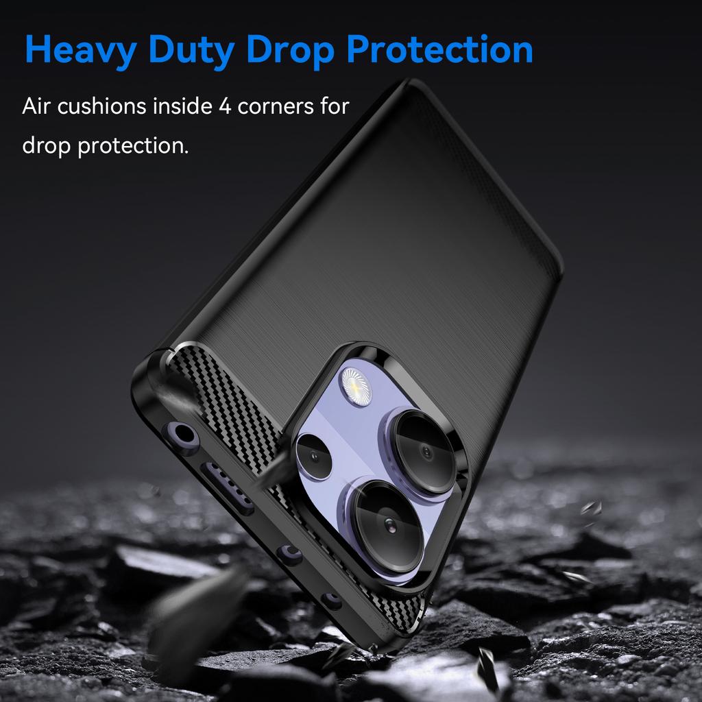 For Xiaomi Redmi Note 13 Pro 4G/Poco M6 Pro 4G Case Carbon Fiber Texture TPU Phone Cover