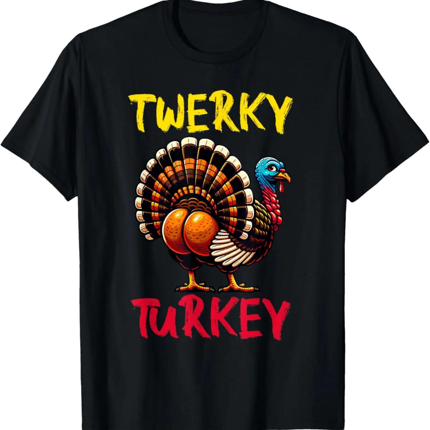 Twerky Turkey Thanksgiving Funny Dancing Turkey T-Shirt S чёрный