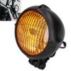 Motorcycle Headlight Vintage Round Yellow Light Lens Modification Universal 12V 35W