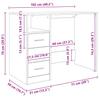 Vintage Wood Effect Desk 102 X 50 X 76 Cm Engineered Wood