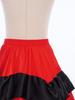Girls Spanish Flamenco Tiered Ruffles Satin Wide Hem Skirt Performance Costume