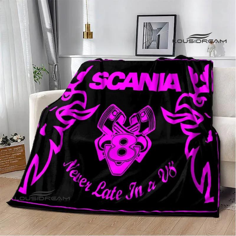 3D S-Scania Truck Printed Blanket Picnic Blanket Warm Flannel Blankets Home Bed Linings Blankets for Beds Birthday Gift