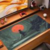 Japanese Samurai Desk Mat XXL Black and White Gaming keyboard mat large Oni Samurai extended deskpad Ghost of Tsushima Mousepad
