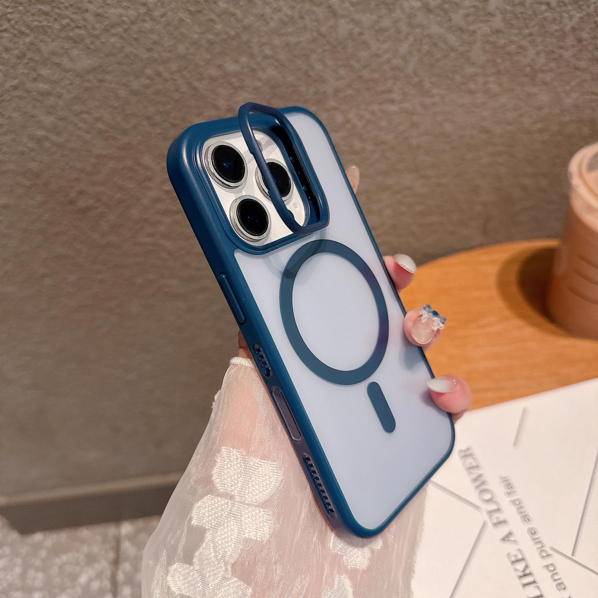 

For Apple 16promax Phone Case AI Touch Button for IPhone 15 Invisible Bracket Magnetic Suction Breathable Heat Dissipation For iPhone12Promax