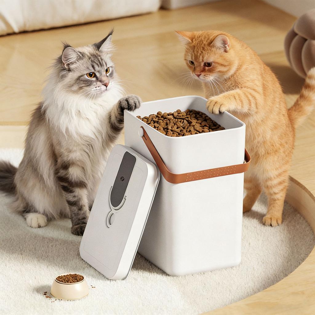 Vacuum Pet Food Bucket 13L Large Capacity Plastic Vacuum Sealed Pet Food Storage Bin for Dog Cat Food