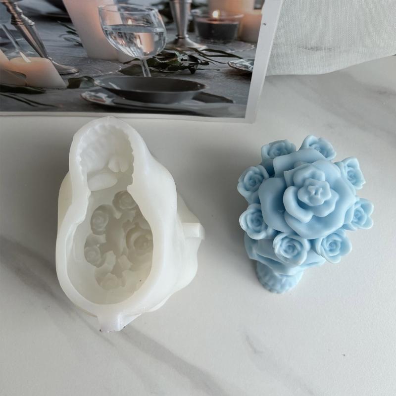 Skeleton for Head Silicone Molds 3D Rose Skull Epoxy Mold DIY Candle  Resin Casting Mold Halloween Decoration Scented Ca