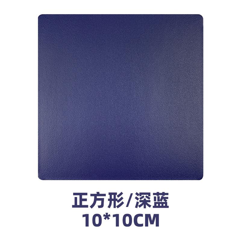 Round spot leather teacup mat can be ordered lOGO hand sewing with oil edge pu leather coaster thermal insulation mat wholesale