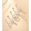 Surgical Stainless Steel Dangle Belly Button Rings for Women Belly Ring Dangling Piercing Jewelry with Heart Flower Butterfly Silver Gold Tone
