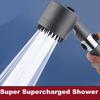 Pressurized Handheld Shower Head, 3 Modes Adjustable Water Output Shower Head, Round Massage Shower Head, Shower Sprinkler, Shower Spray Head,