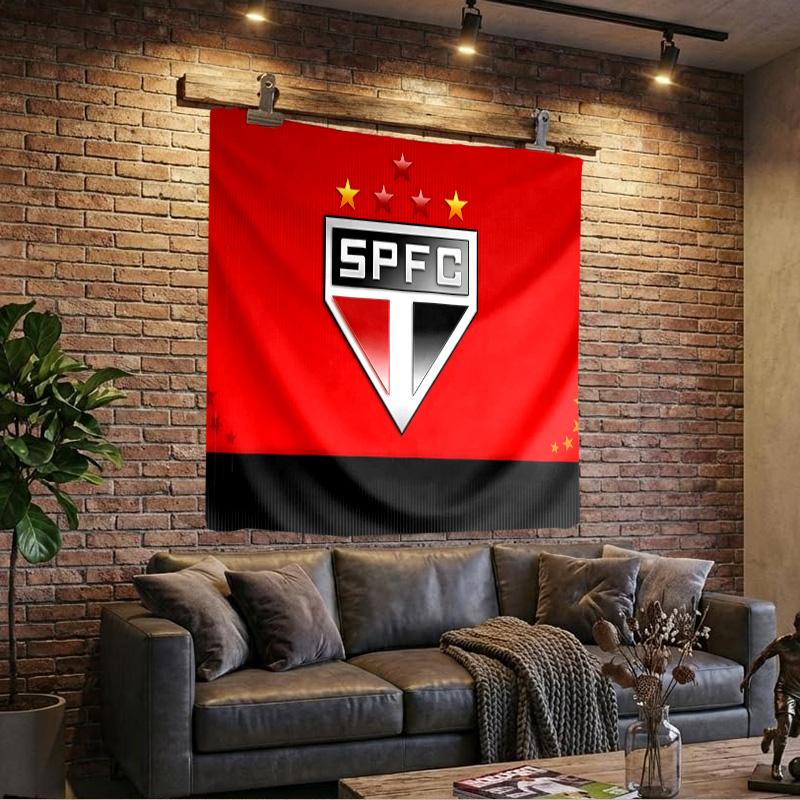 1PC Sao Paulo Fc Crest Tapestry, Unique Design Tapestry, Wall Decor for Bedroom,Livingroom, Playroom,Heartwarming Fan Holiday Gifts