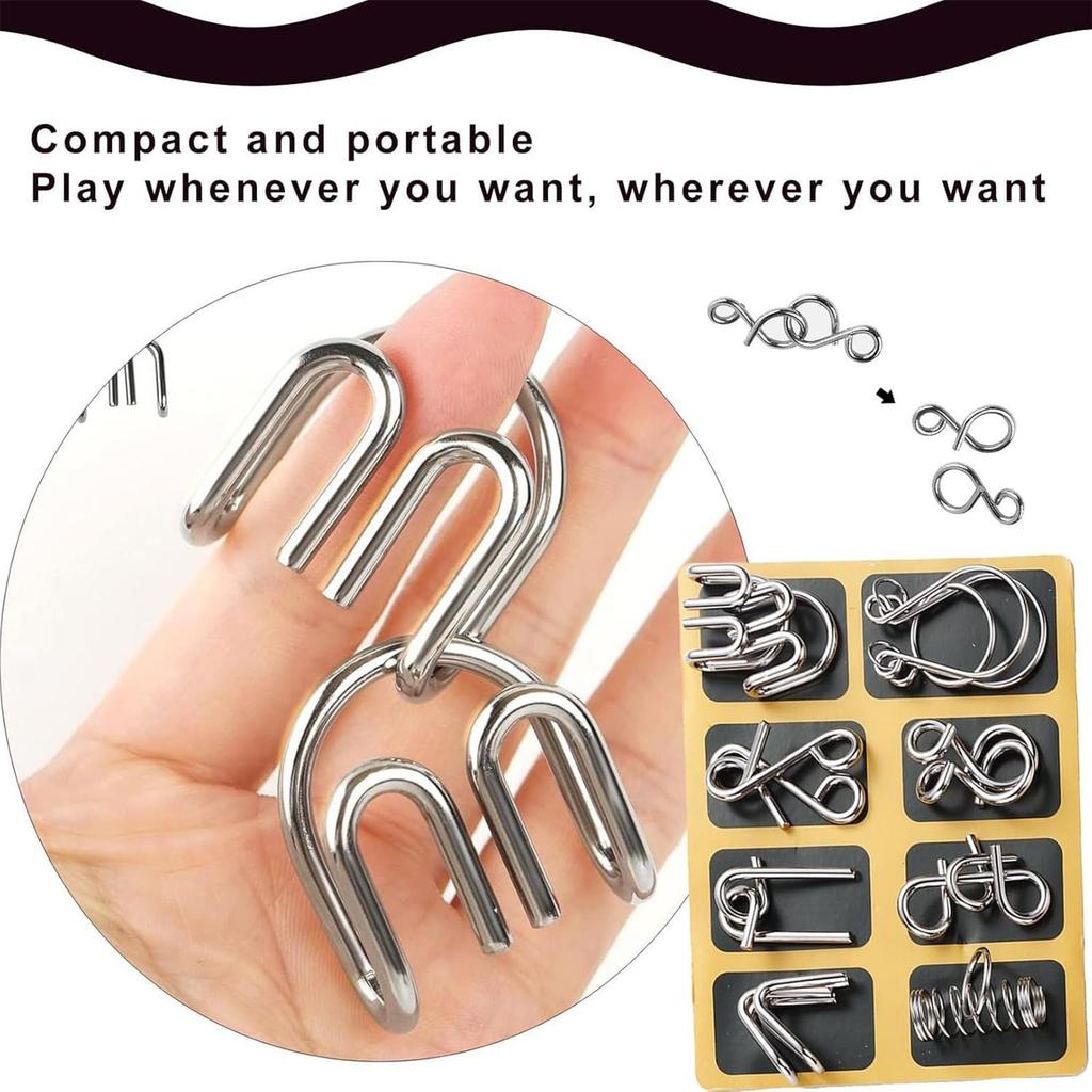 24 Stück/Set Metallpuzzle Draht Gehirn-Teaser Rätsel Kinder Erwachsene Interaktives Spiel Entspannung Pädagogisches Spielzeug