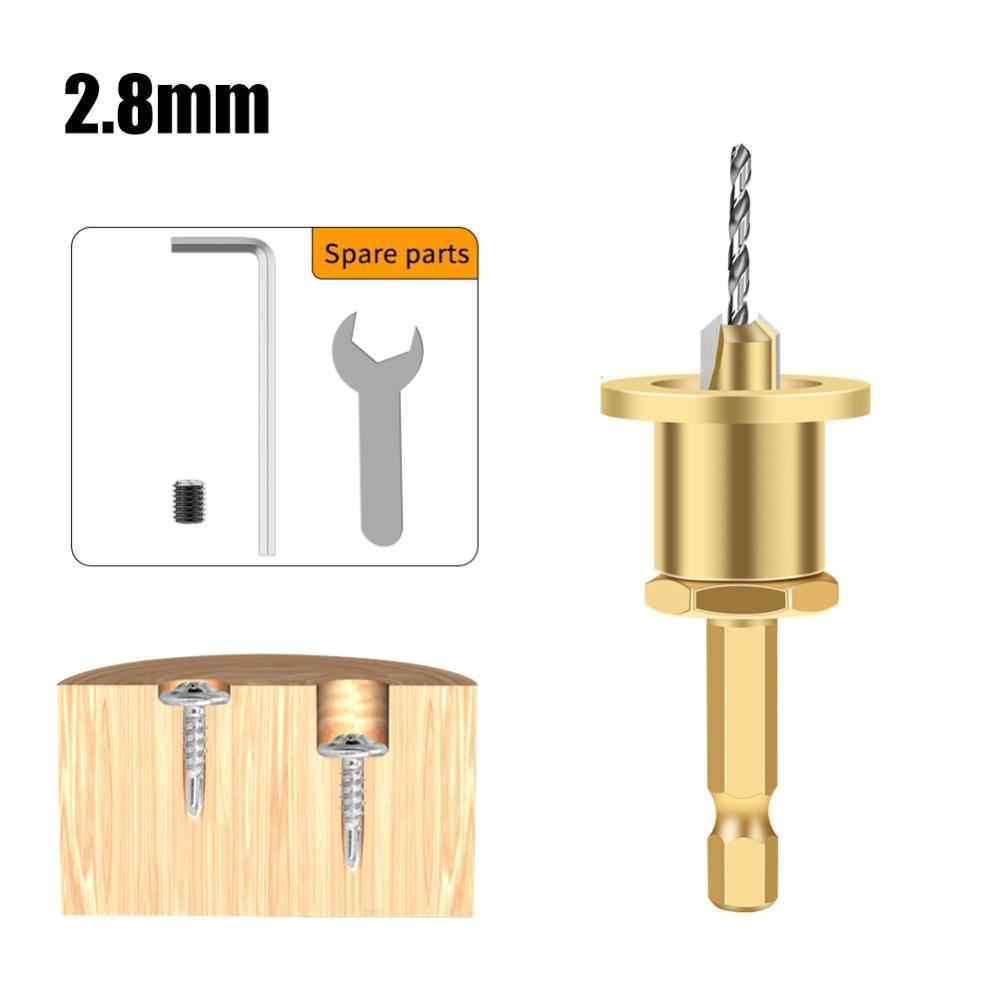 

6.35mm Shank Countersink Drill Bit with Limiter Screw Drill Router Bits Carpentry 2.8mm