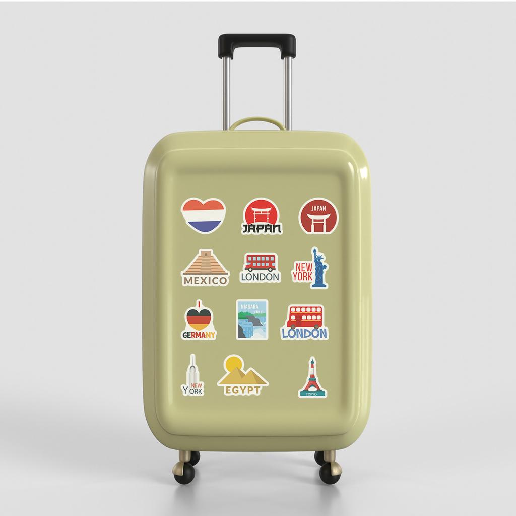 50 Travel Series Graffiti Stickers DIY Stationery Stickers Water Cup Suitcase Waterproof Decorative Stickers
