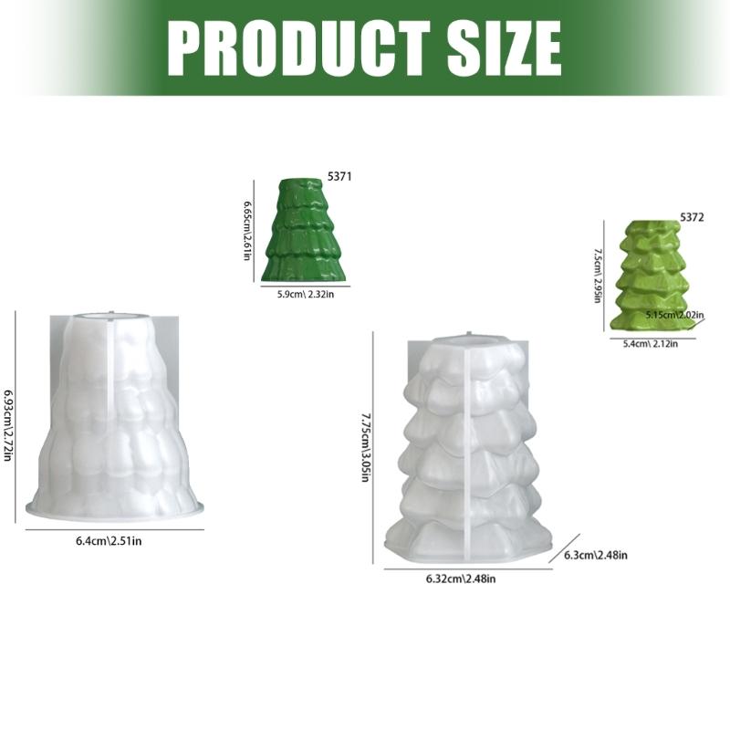 Flexible Silicone Mold For DIY Resin Christmas Tree Candle Holder Base Crafting With Dried Flower Decoration