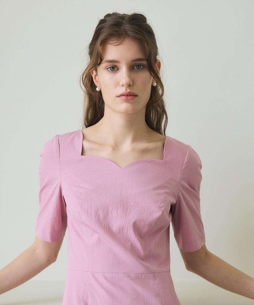 PAUL&ALICE Heart Neck Dress / Pink