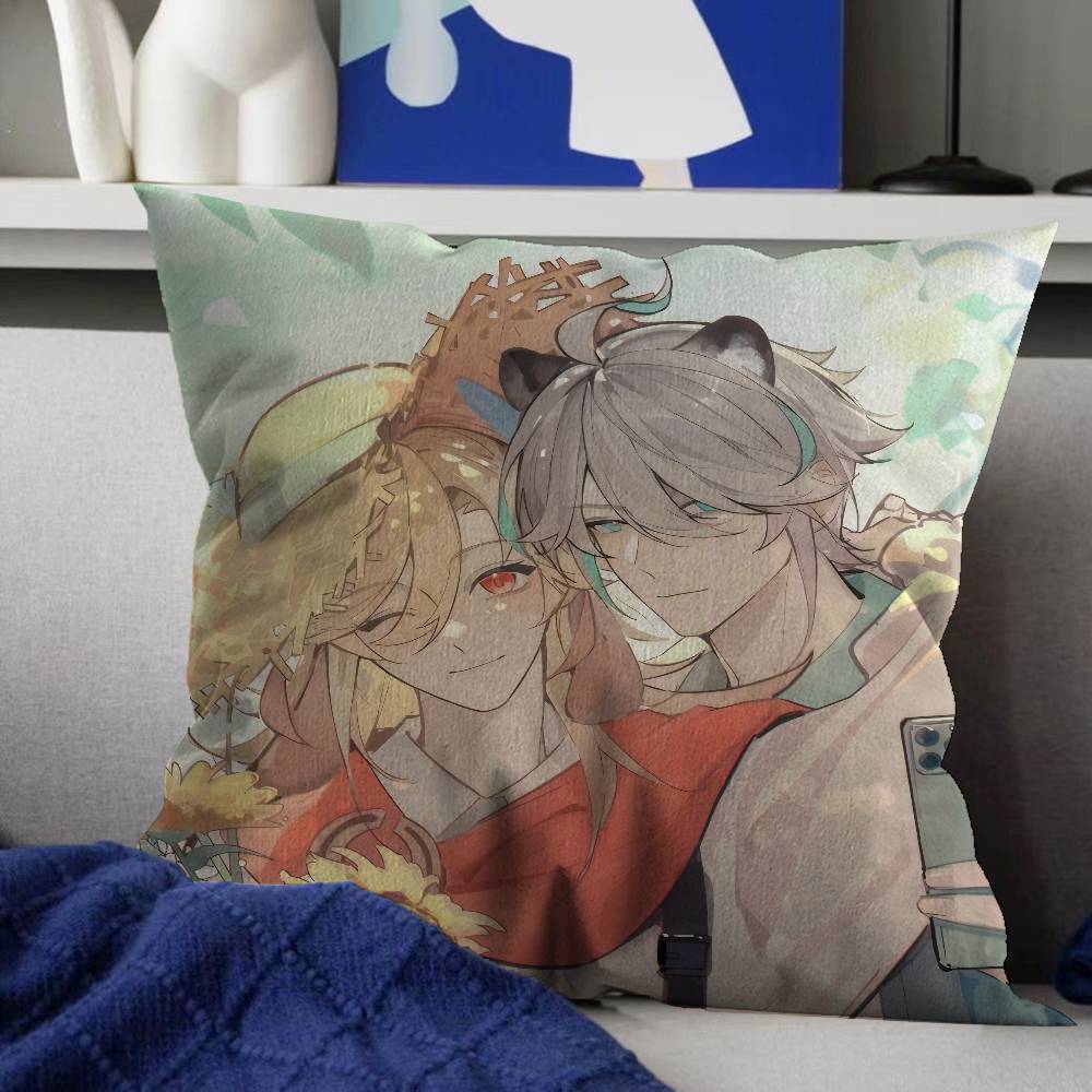 Genshin Impact Kaveh Alhaitham Cushion Cover Inches Farmhouse Decor Home Throw Pillow Covers for Couch Decorations