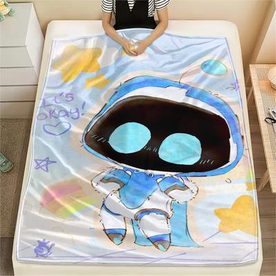 1PC ASTRO BOT Patterned Flannel Blanket Suitable For All Seasons for Home Decor Warmth and Comfort Gifts Holiday Present