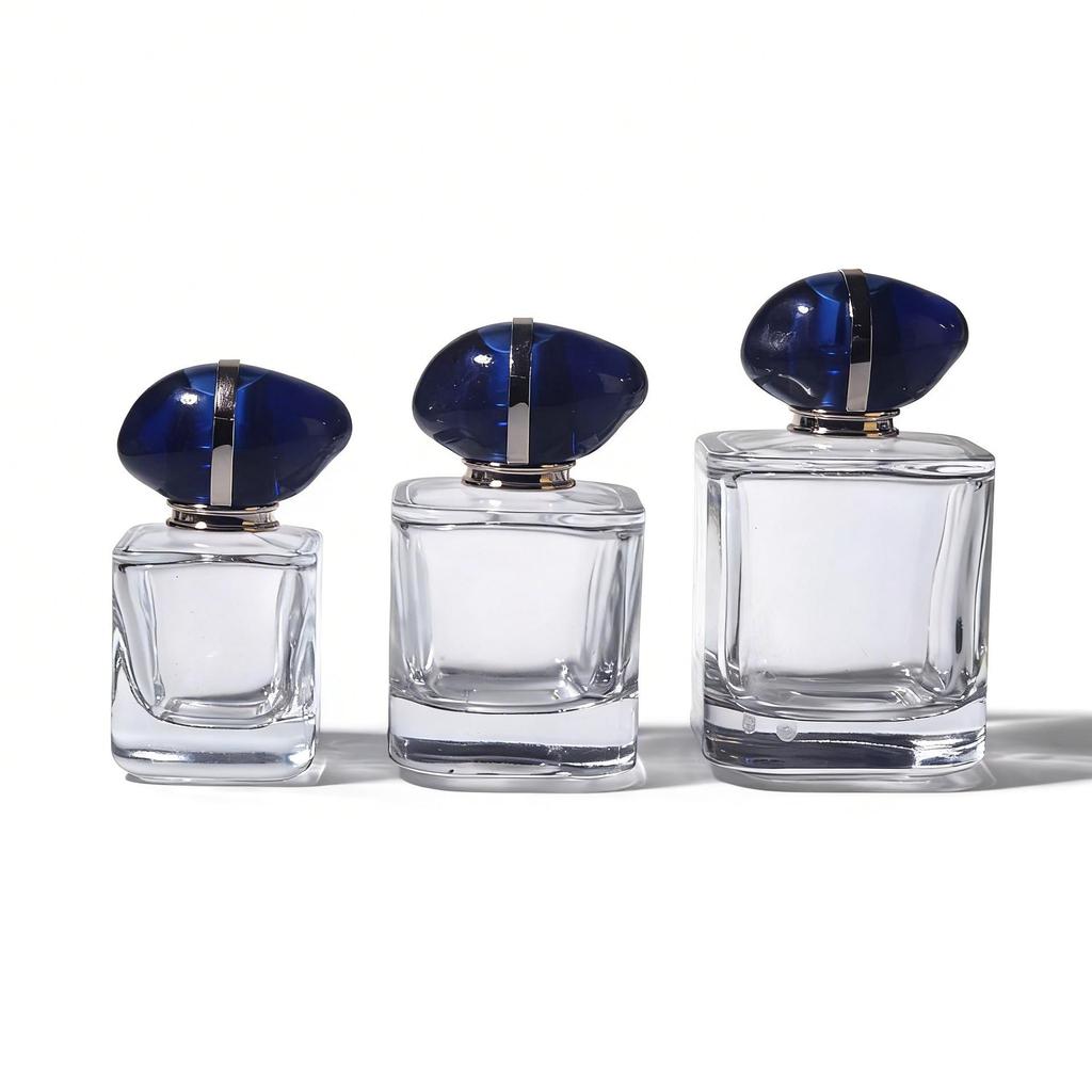 Gradient Glass Perfume Decanter Spray Bottle - Flat Square Design (30ml, 50ml, 80ml, 90ml)