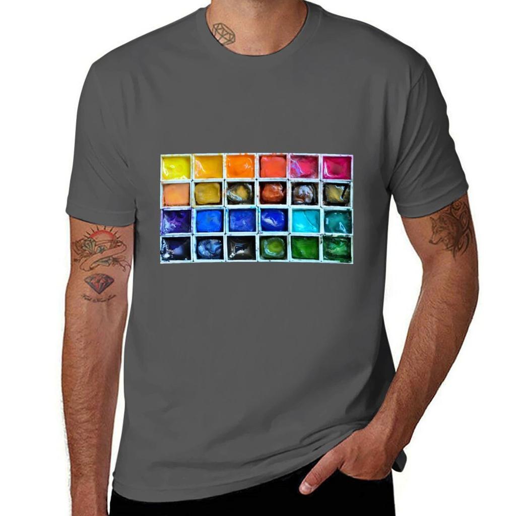 Paint Box Tshirt Large Size Casual Tee Shirt