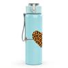1PC Leopard Heart Electrocardiogram 750ml Color Plastic Sports Water Bottle Leakproof Flip Straw Lid Suitable for Sports Office Home Use