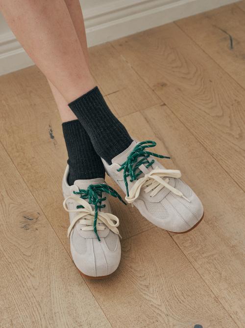 [Elizabeth Stuart] Double Lace-up Mesh Sneakers EBAL157113 Gray-230