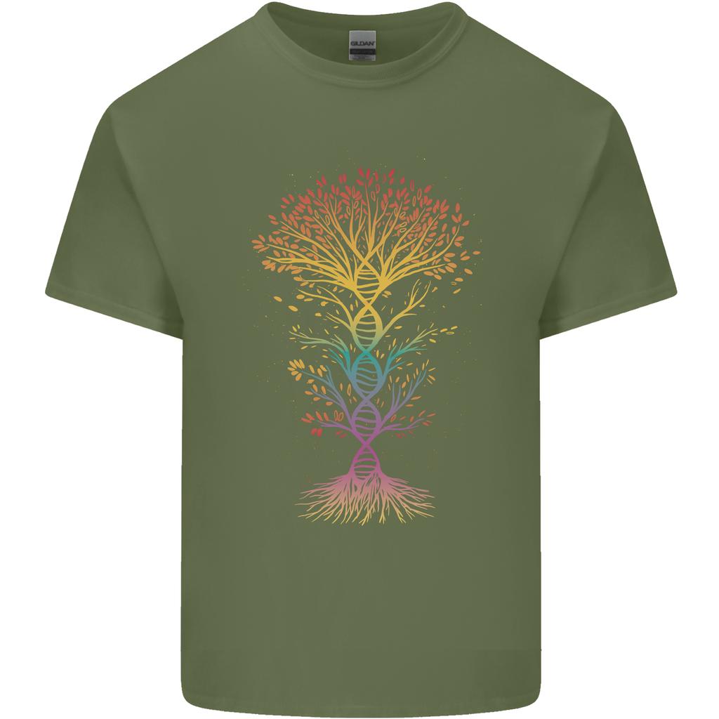 Colourful DNA Tree Biology Science Unisexs Light Cotton TShirt