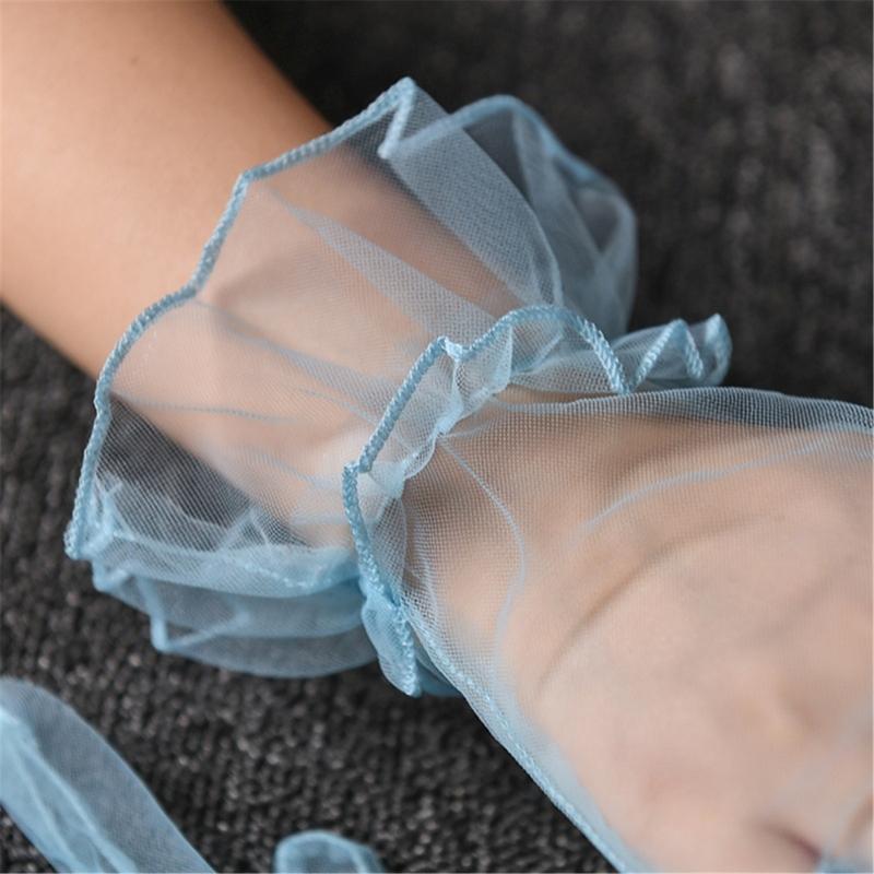 Wedding Gloves Proms Gloves Tulle Short Thin Gloves for Operas Women Lady Theme Proms Costume Accessories