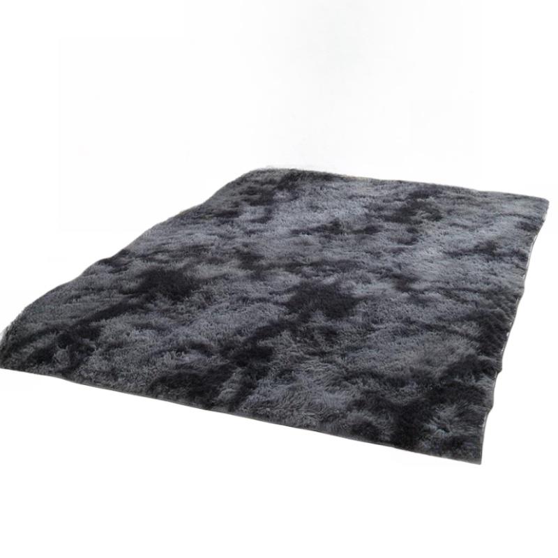 

Bedroom Carpet Fluffy Square Stainresistant Tie Dye Antislip Thickened Doormat 80*160cm/31.5*62.99in темно серый