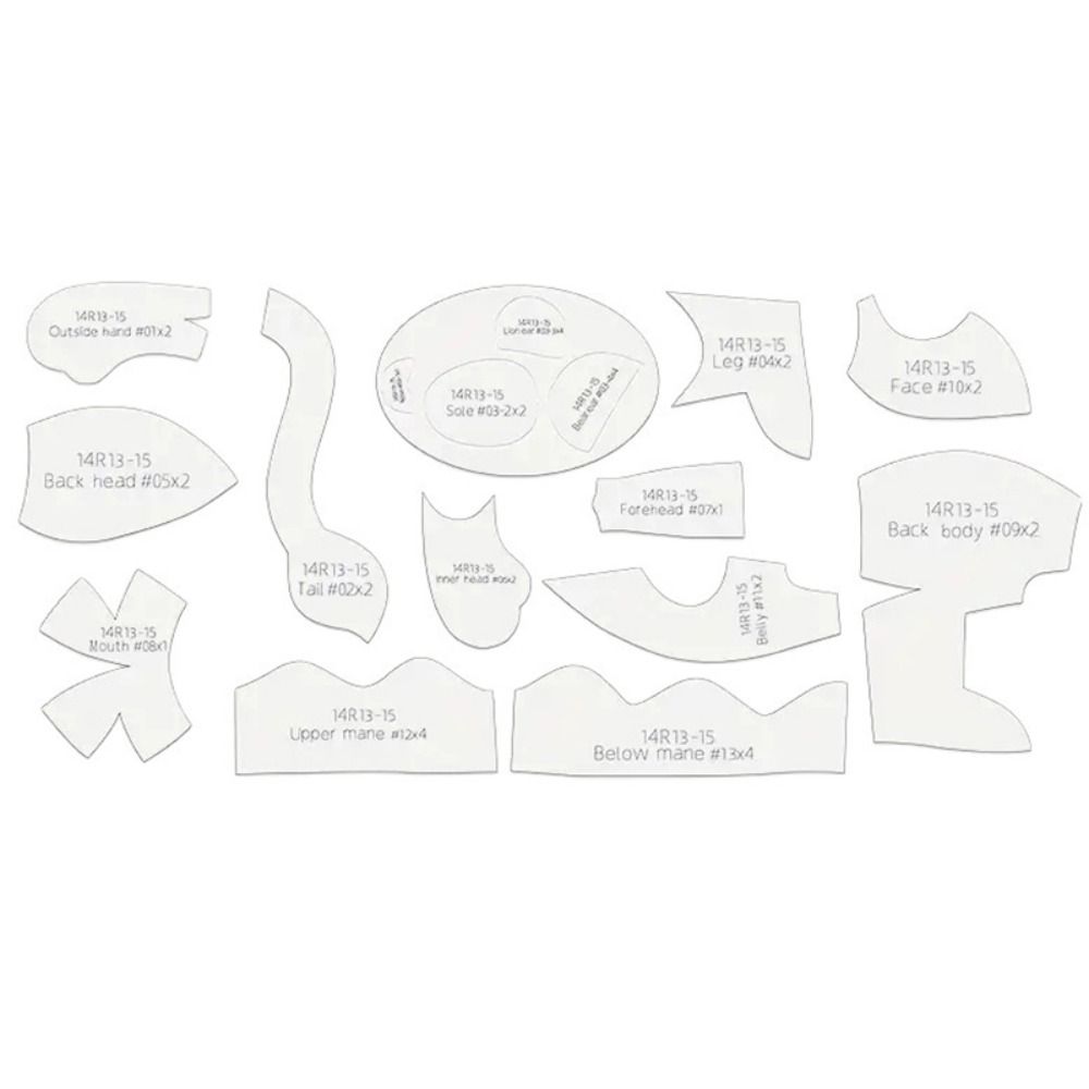 13PCS Handmade Lion DIY Template Ruler Transparent Sewing Templates Quilting Ruler  Adults