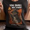 You Shall Not Pass! | Unisex Tee, Funny Cat Wizard Shirt Snack Lover T-Shirt Geeky Unisex Gift Cat Dad Gift Retro Meme Shirt Vintage Style