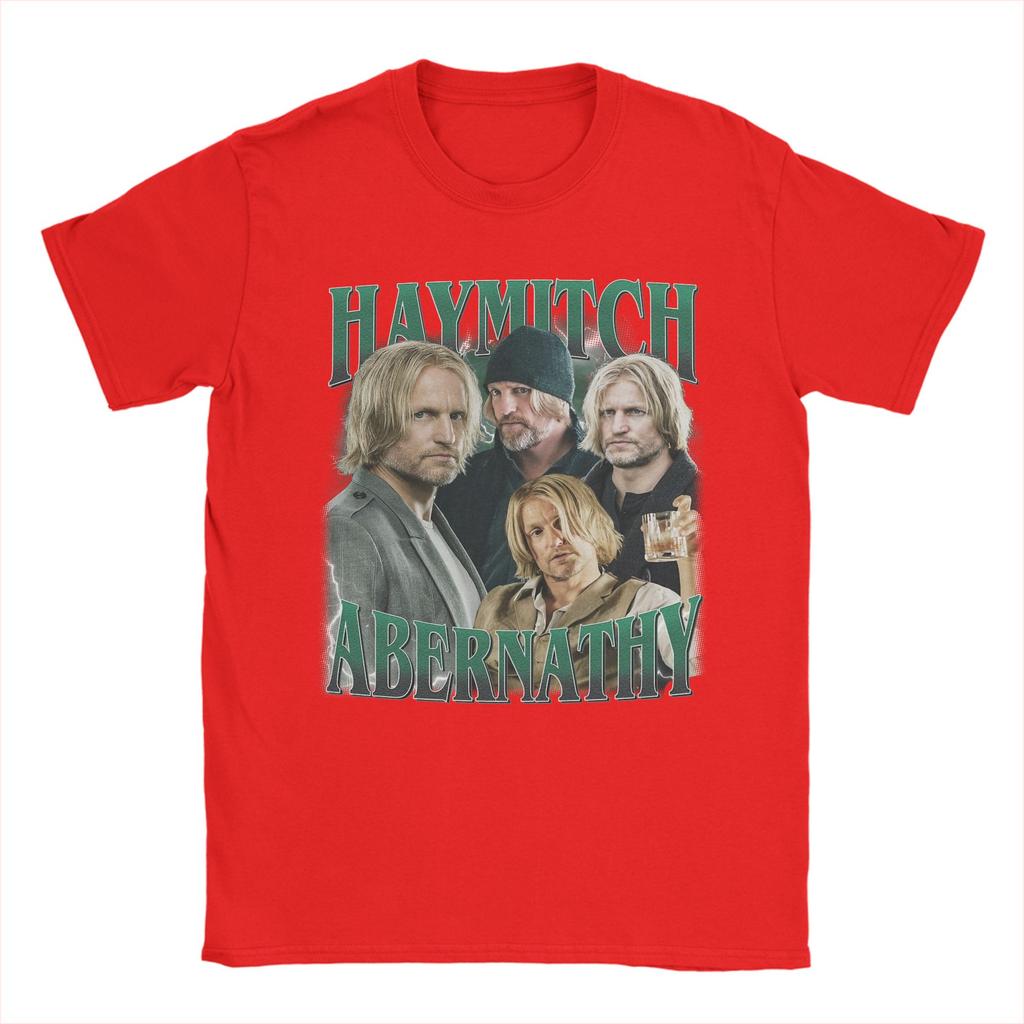 Haymitch Abernathy The Hunger Games T Shirts for Men Pure Cotton TShirts Round Collar Tee Shirt Clothing Birthday Present