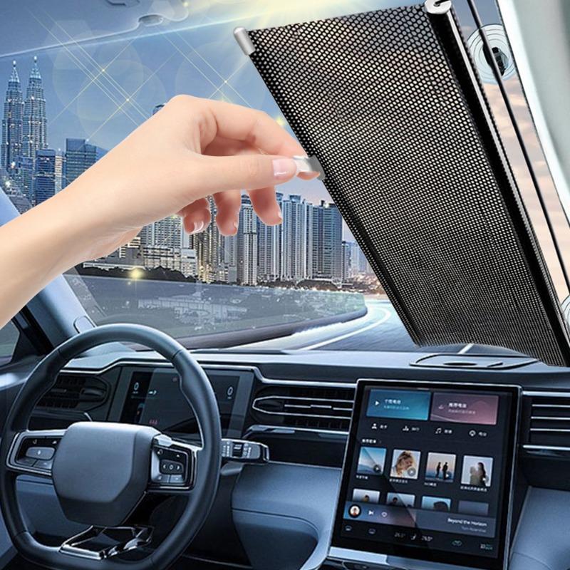 New Fashion Parasolar Auto Jaluzele rulante automate Cremă solară de vară Izolație termică Anti-ultraviolete Auto Home Perdele cu dublă utilizare