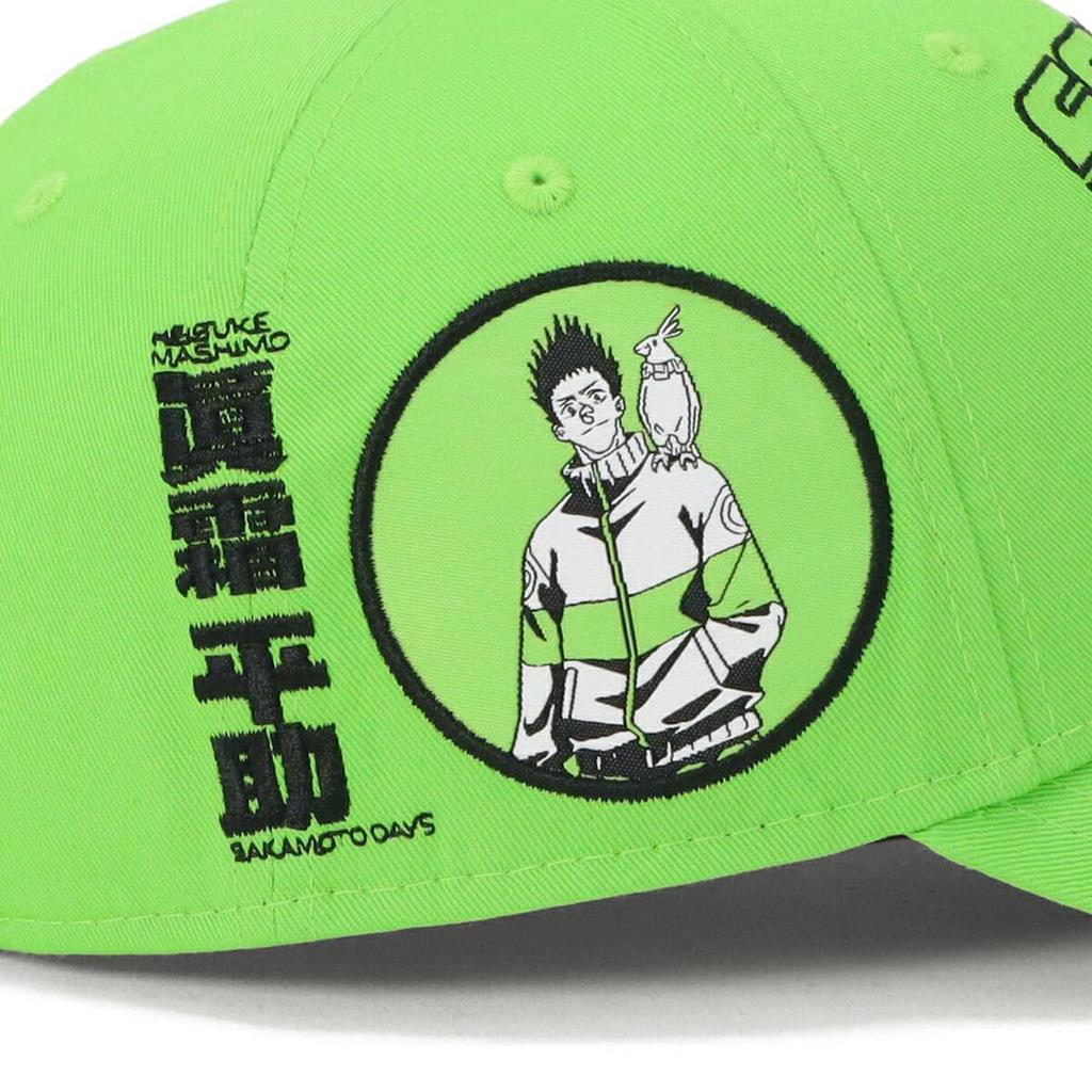 New Era 9FORTY Sakamoto Days Collaboration Shonen Jump Green Cap, Free SAKAMOTO WRDMRK 9FORTY SAKDAY KGR JP