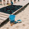 Teal Dark Floral Compact Travel Beach Towel Super Absorbent Sand Resistant, Microfiber for Swimming Camping Yoga