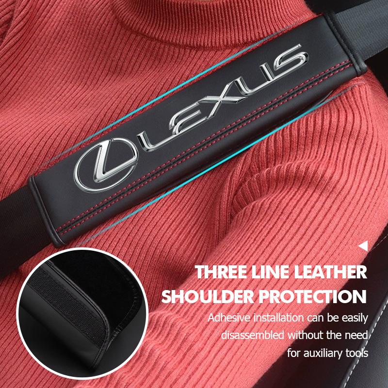 1/2PCS Car Seat Belt Safety Belt Shoulder Cover Auto Accessories For Lexus RX350 IS250 CT200h ES250 ES300h NX300h IS200 GS300RO8