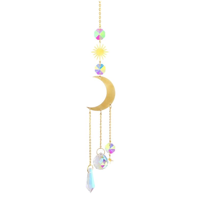 

Handcrafted Moon Star Wind Chime For Garden Decoration Rustproof Relaxing Sound Therapy Easy Installation Decoration