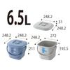 Risu Bucket, Square Lid, Gray, 6.5L, Berg, 6.5KB