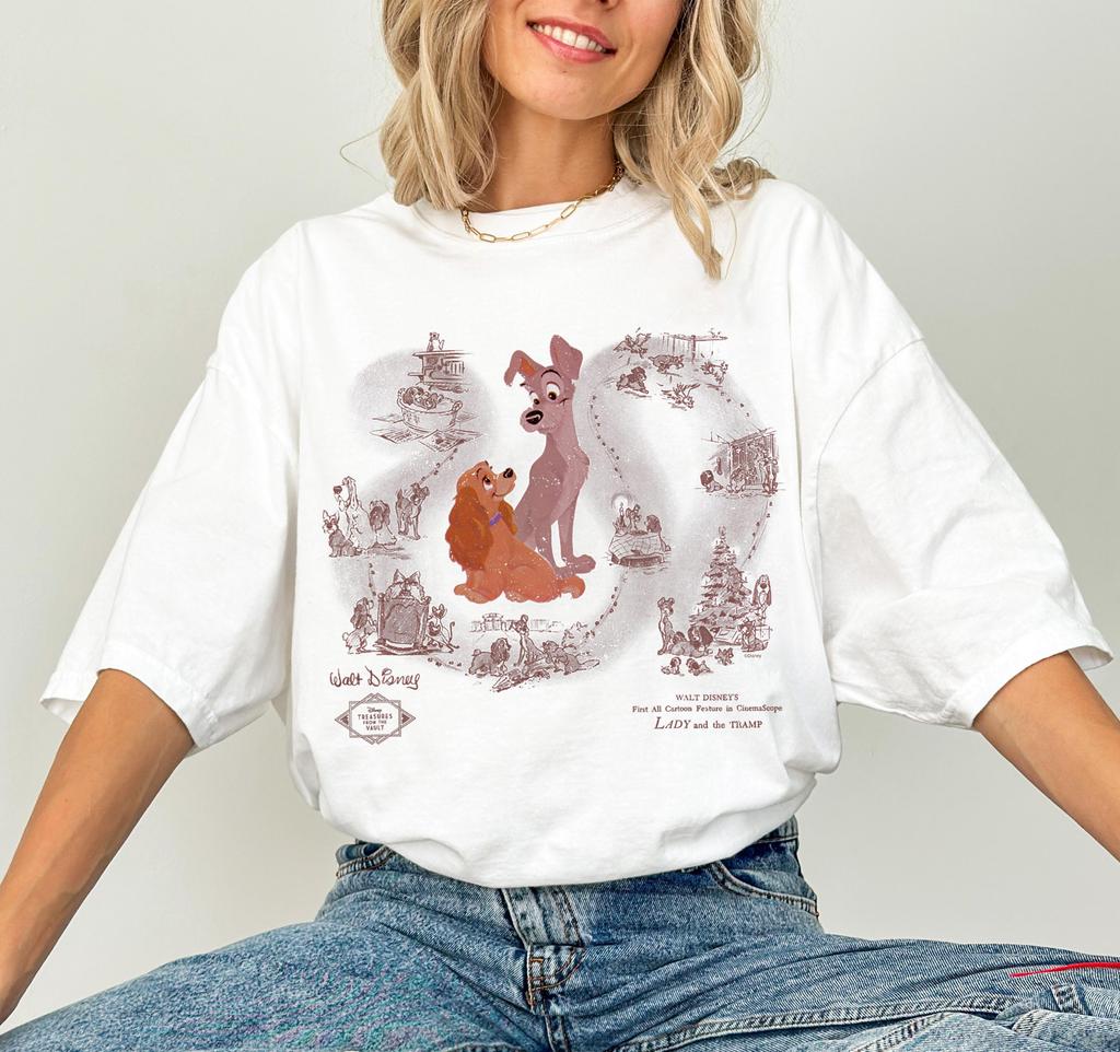 Lilli e il Vagabondo Maglietta Vintage Lilli e il Vagabondo Maglietta land Maglietta Coordinata per Famiglia Magia Kingdom Maglietta