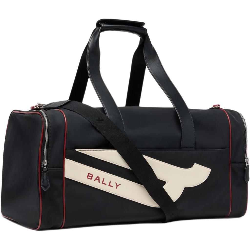 Bally Color Block Design Nylon Travel Bag Men bags Black 6313575