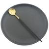 Juego de cucharas con mango largo dorado de 6 uds., juego de cubiertos de acero inoxidable mate, bebida agitadora pulida, helado, postre, cuchara para té, vajilla