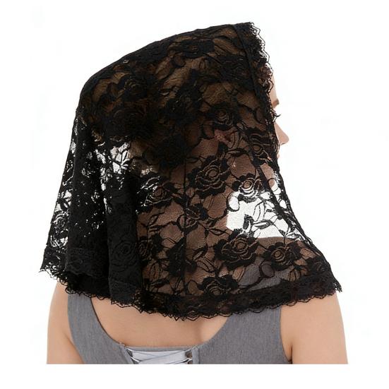 Lace Veil Short Veil with Binding Retro Gauze Shoulder-Length Single-Layer Exquisite Lace Elegant