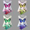 Stylish Women Sleeveless Butterfly Print Lace Patchwork T-shirt For Summer Chic