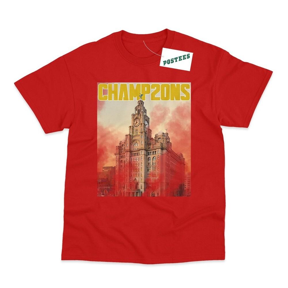 

Liverpool Flares and Liverbirds Champ20ns 20 Time Champions Printed T-Shirt 4XL